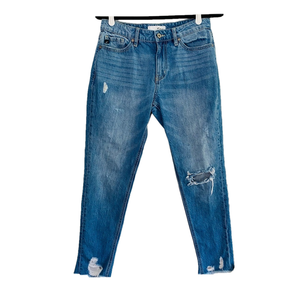 KANCAN High Rise Denim Distressed Skinny Jeans Ankle Cut 100% Cotton Women’s 5